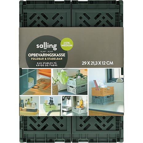 Salling foldekasser str. M (2-pak) – flere varianter – assorteret