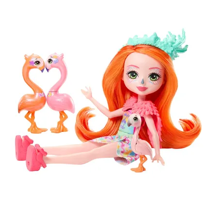 Mattel Enchantimals Sunshine Beach Florinda Flamingo Family