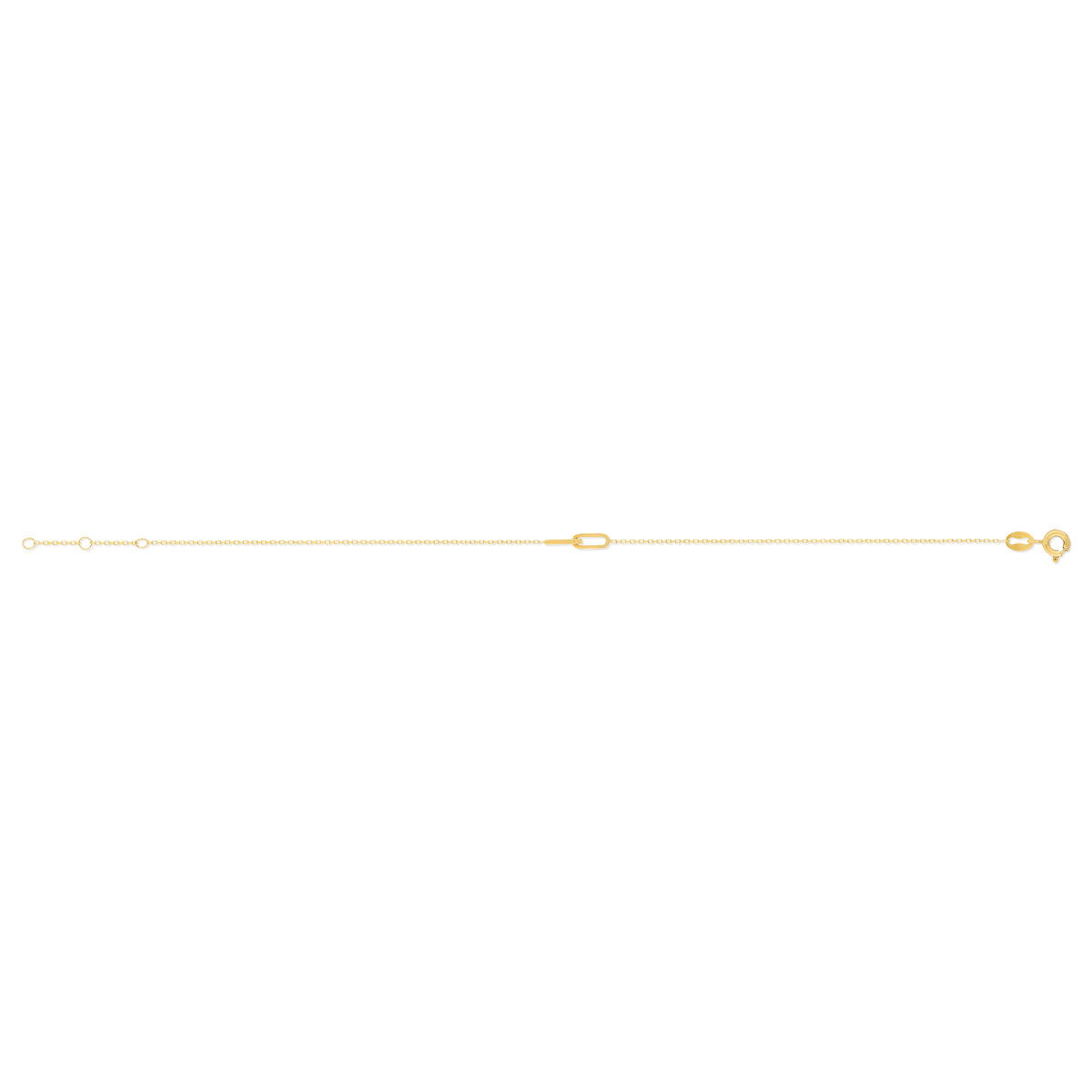 Bracelet or jaune 375, 2 maillons entremêlés ovales. Longueur 19 cm.
