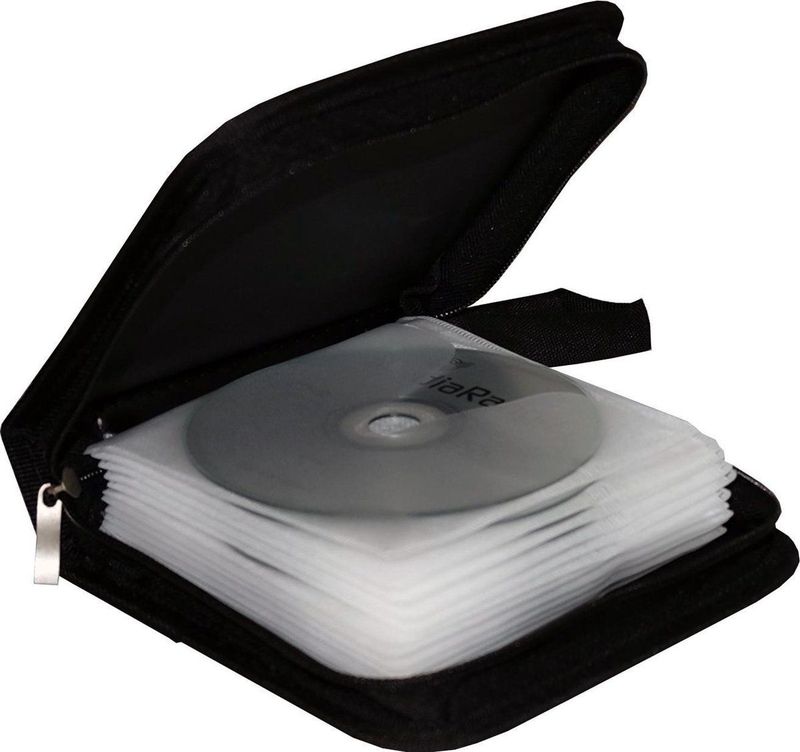 MediaRange - CD Map opbergsysteem - Geschikt voor 24 CD's of DVD's - Nylon - Zwart