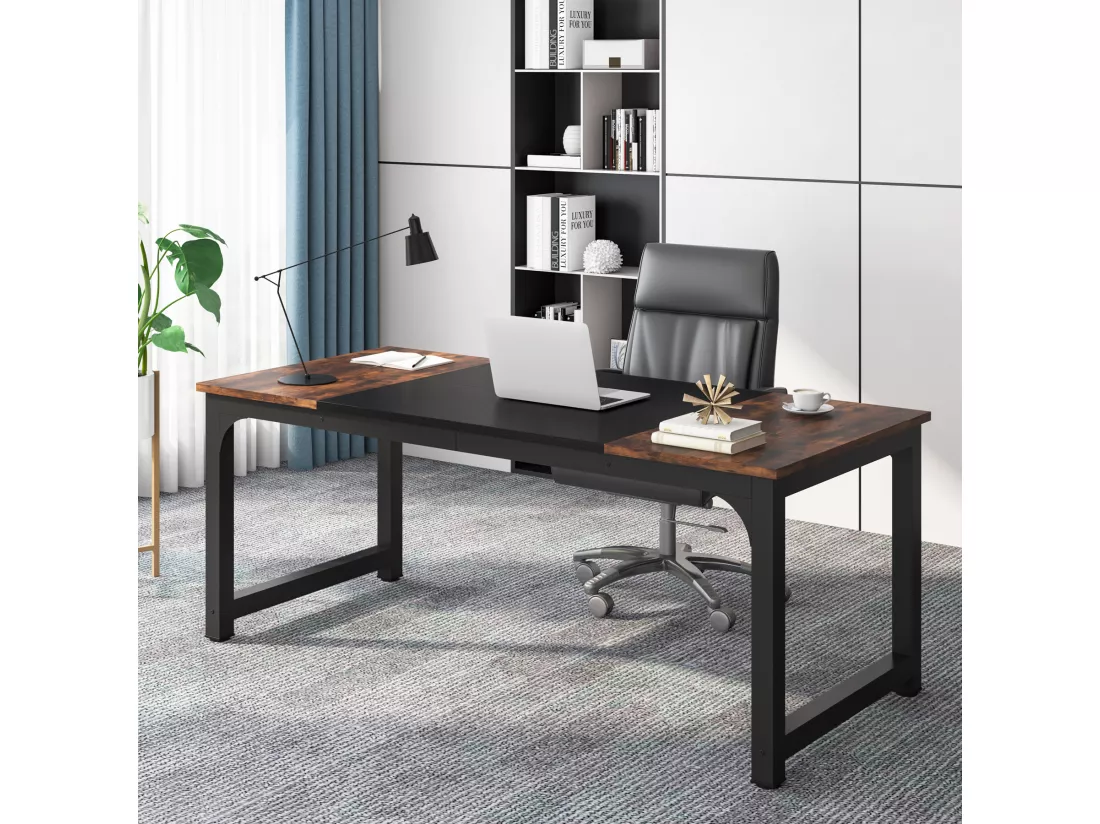 Bureau pour Ordinateur Portable,Table, Bureau d’étude pour Le télétravail, Poste de Travail pour Bureau, 180 x 80 x 75 cm
