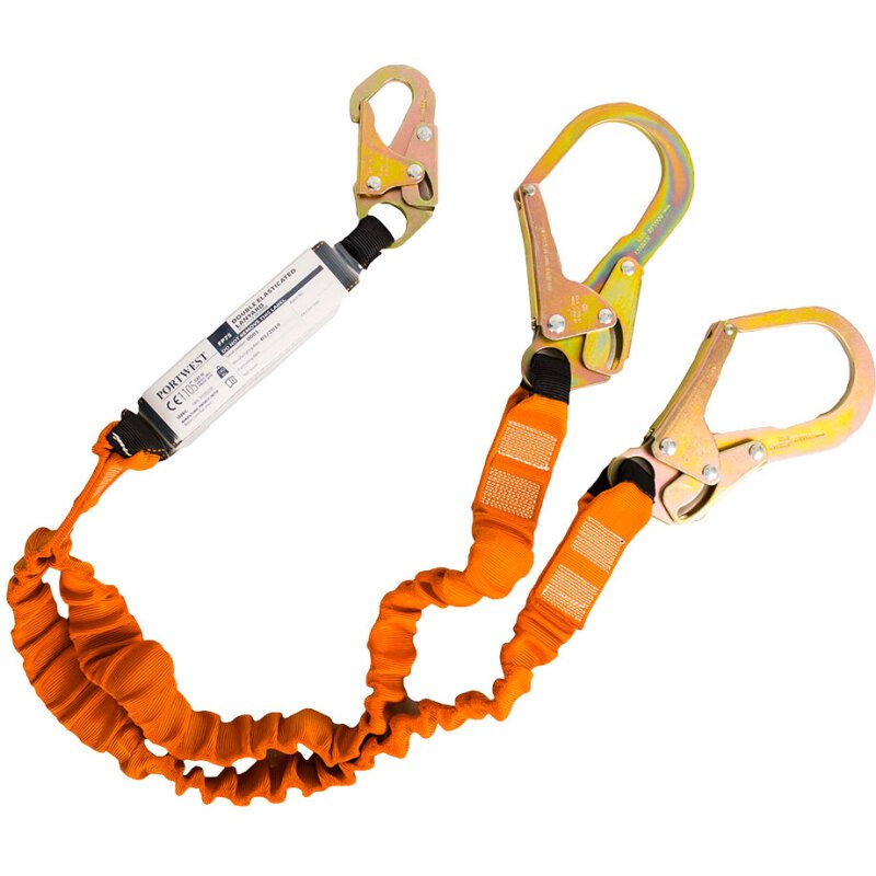 Portwest FP75 Longe double 140kg avec absorbeur de chocs Noir/Orange