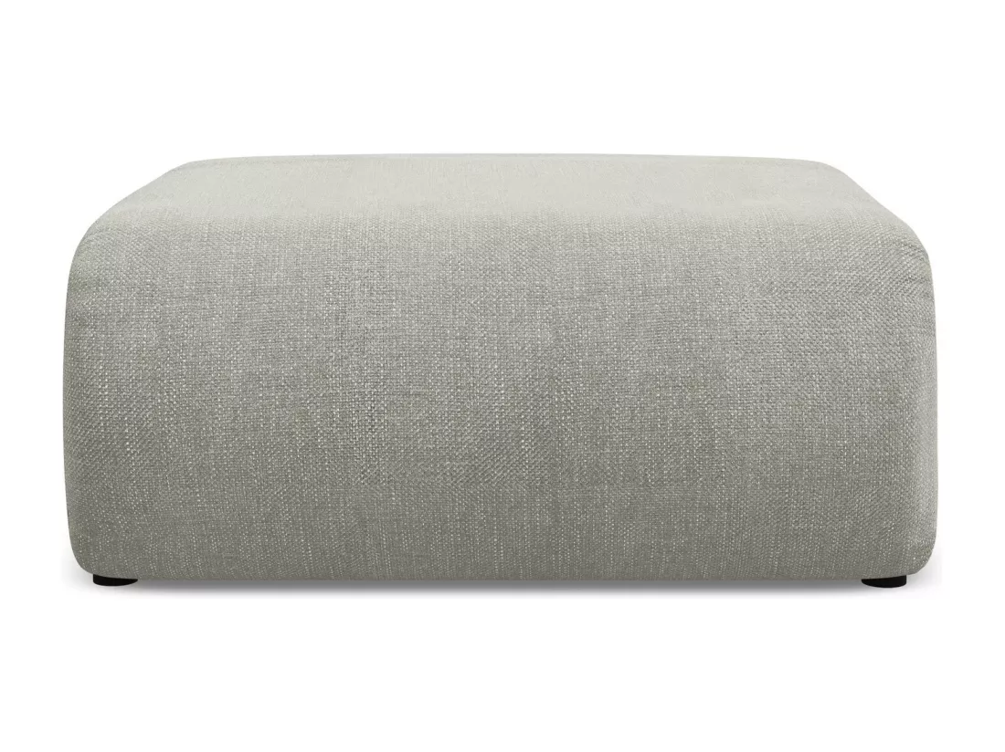 Pouf en tissu chenille - beige - EKAHI
