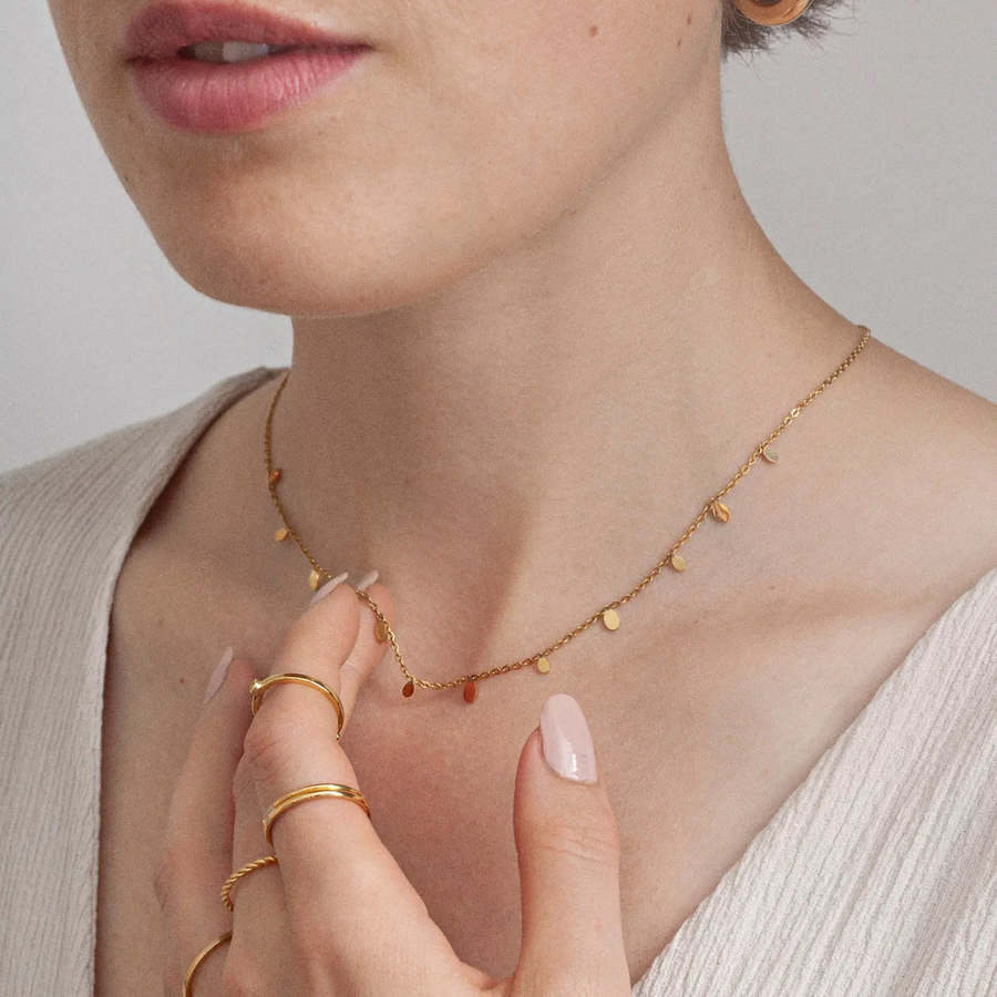 Timi Of Sweden Lia Tiny Oval Necklace Stainless Steel 1pcs
