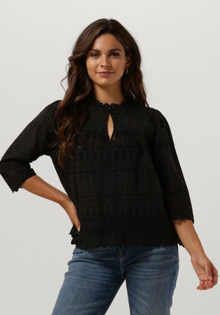 SCOTCH & SODA zwarte scotch & soda top broderie anglaise top