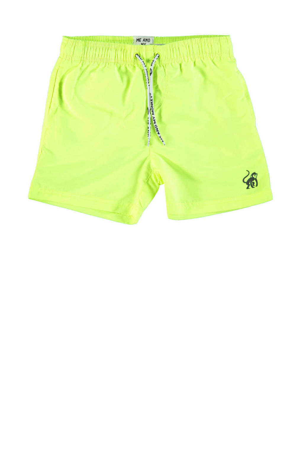 Fijne zwembroekzwemshort neon geel
