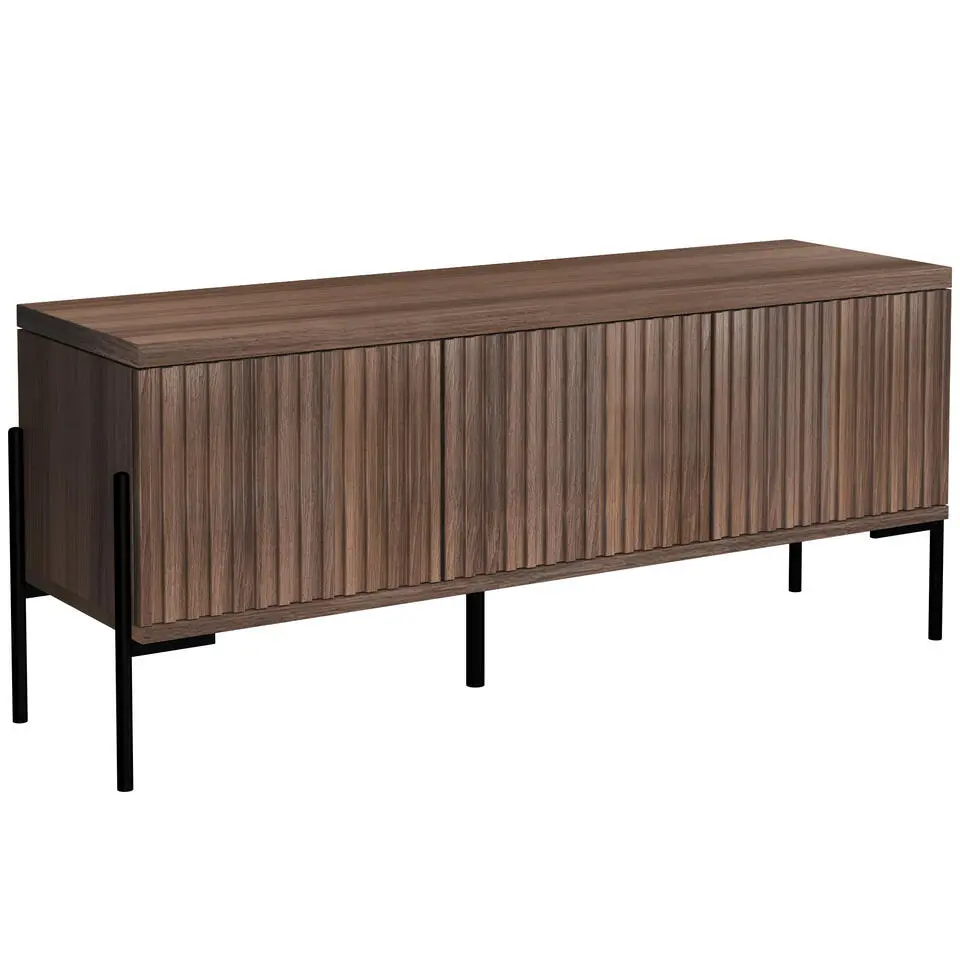 Charlie - Laag dressoir met 3 deuren in walnoot-look