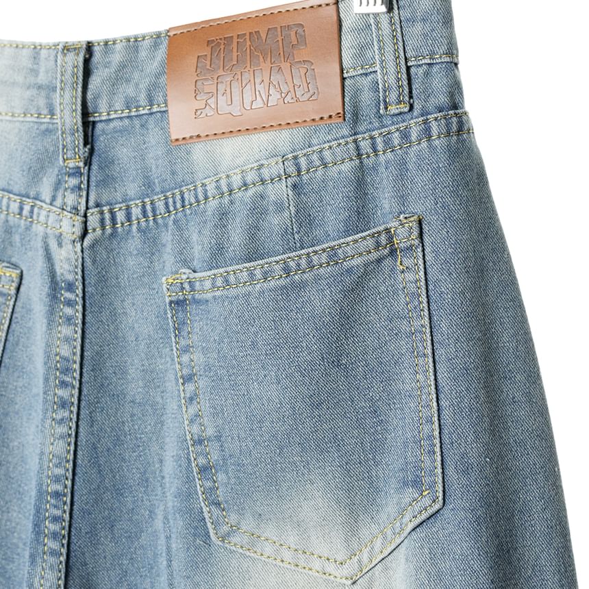 Bolgivy - Mid Rise Washed Wide Leg Jeans