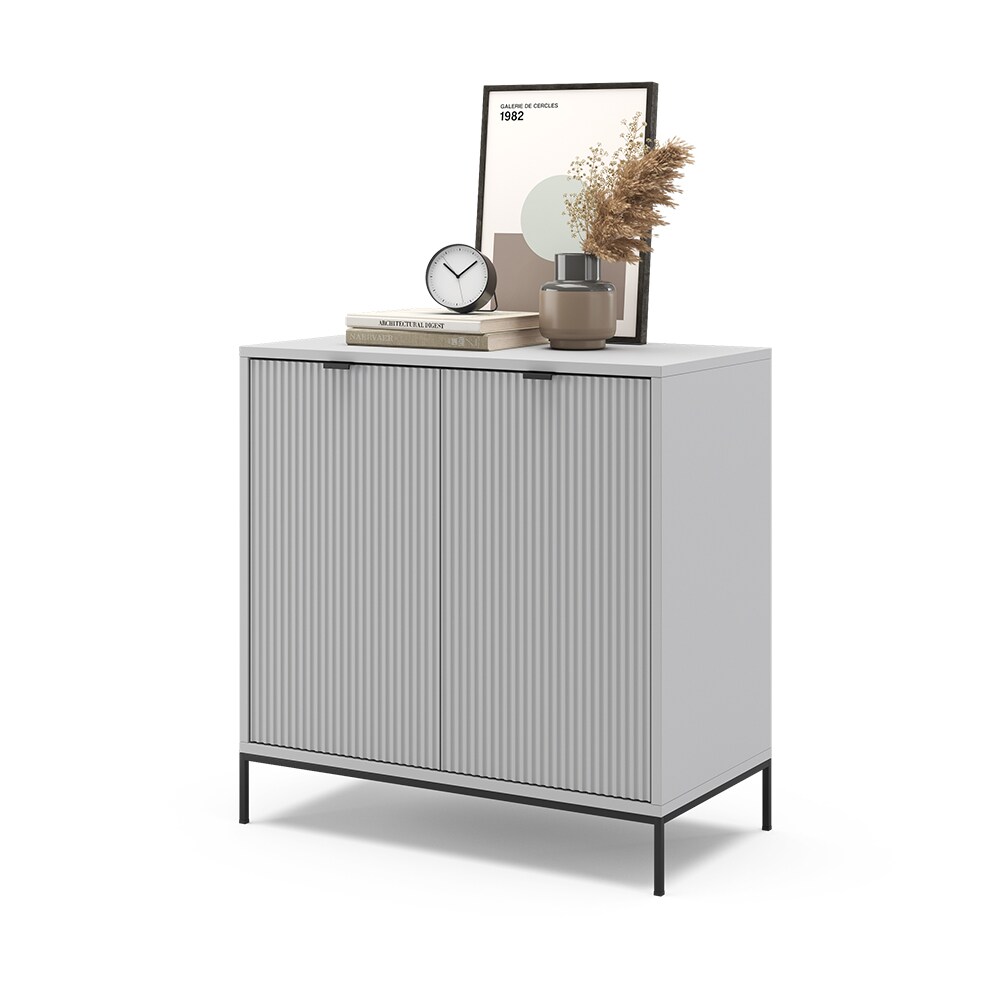 Vicco Kommode Eliza, Grau 80 x 42 cm, mit 2 Türen, Wohnzimmer, Schlafzimmer
