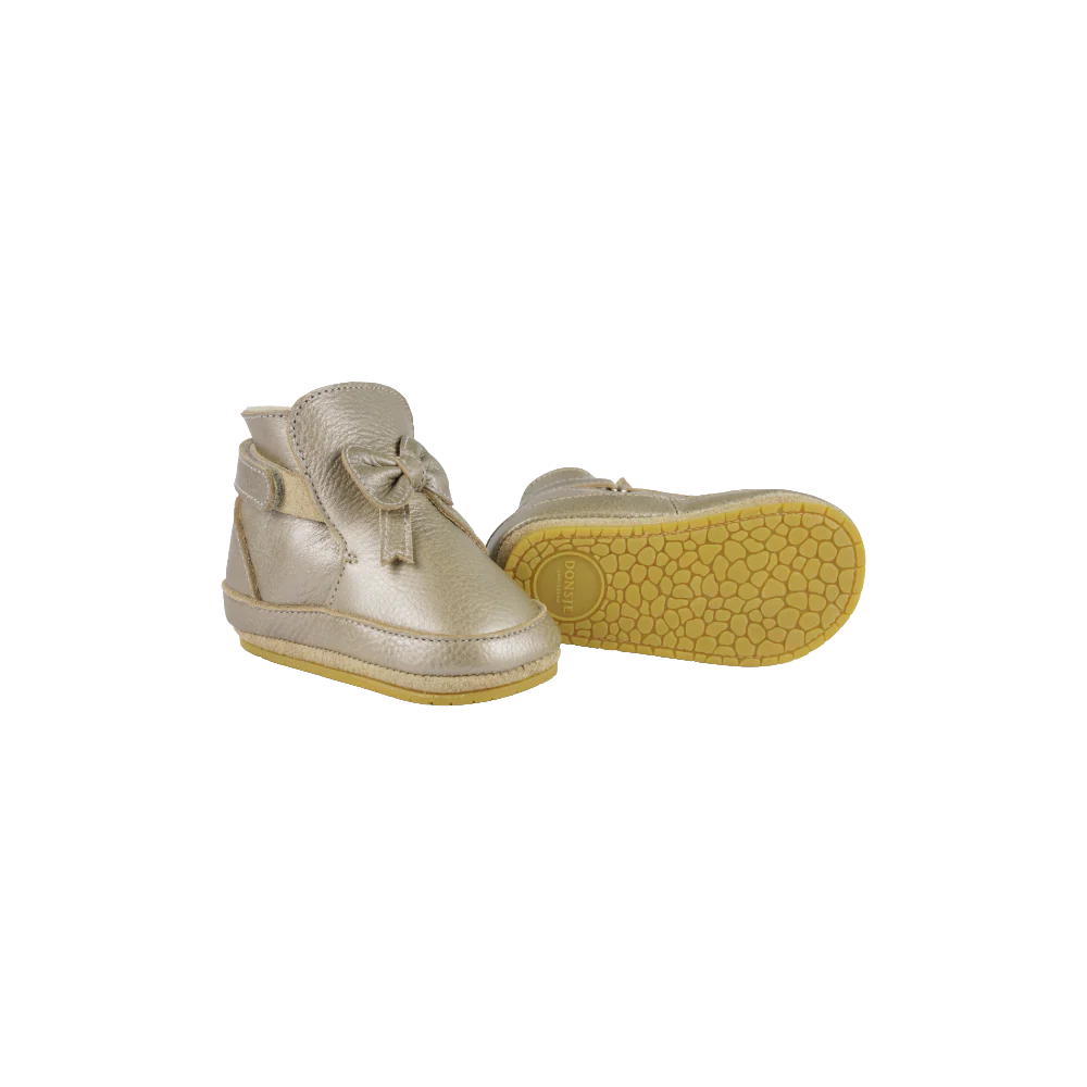 Cubow Booties | Champagne Metallic Leather