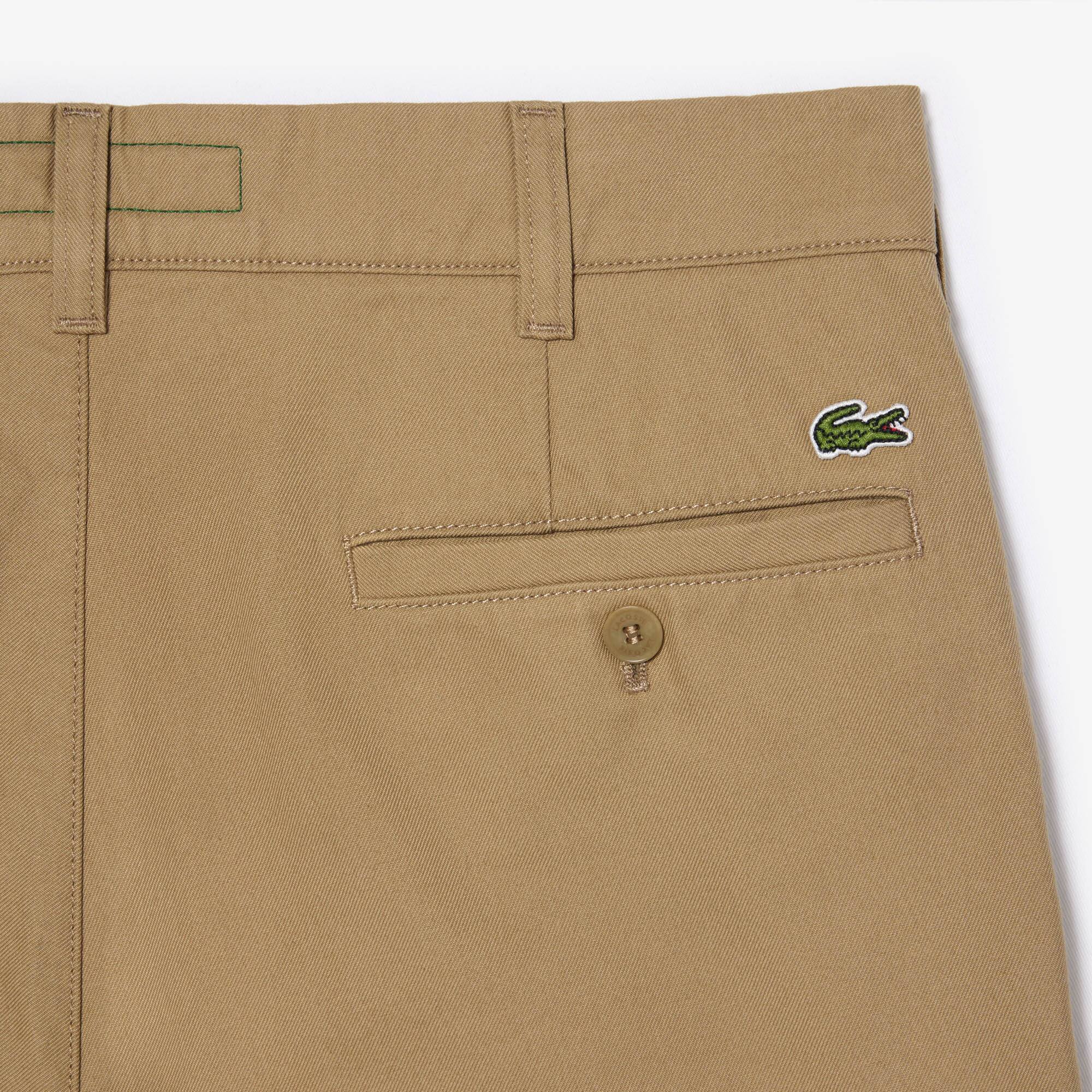Pantalon chino straight fit en twill de coton Pantalons & Shorts - Beige - Lacoste - Homme