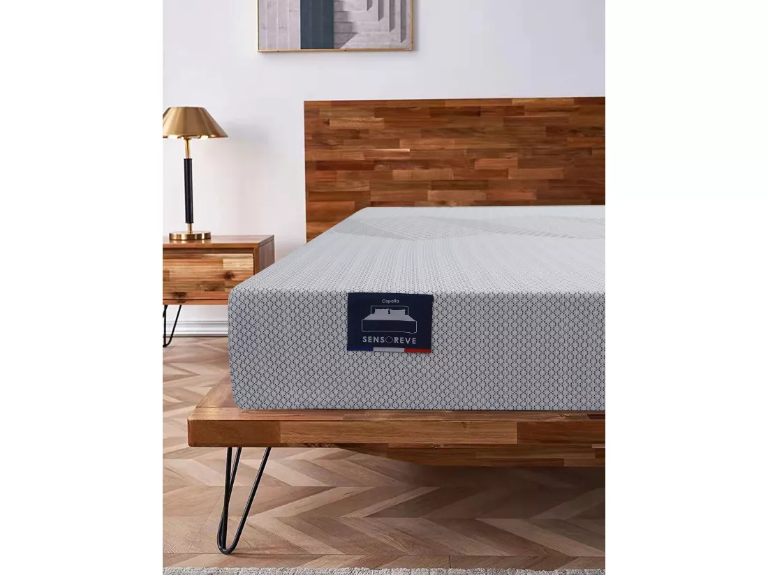 Matelas Capella 160x200cm - Mousse Haute Densité-Épaisseur 15cm-Soutien Tonique Parfait & Moelleux-Label sanitized(Anti bactérien/acarien)