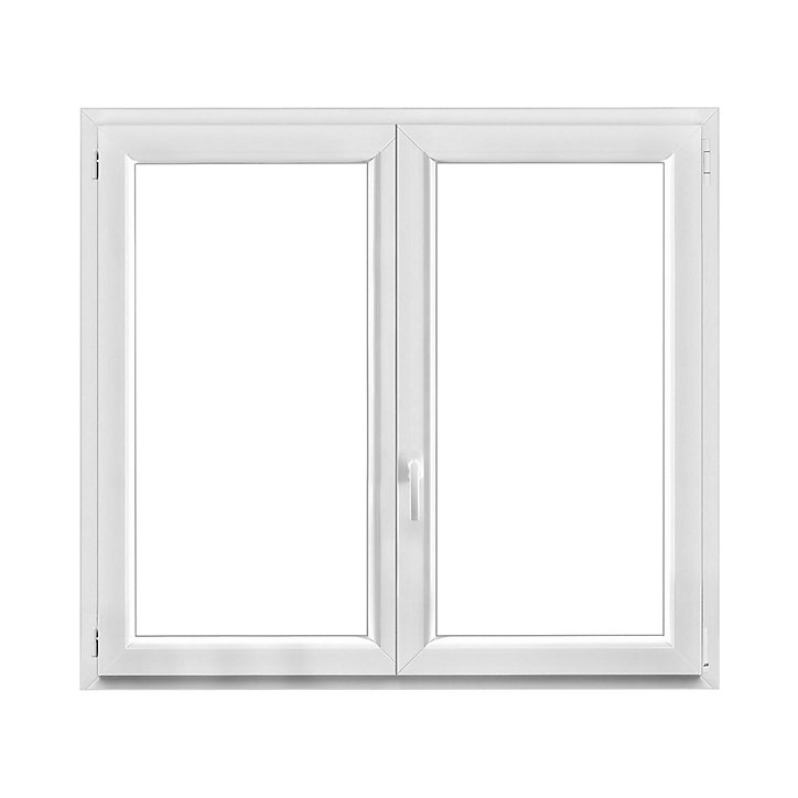Fenêtre PVC 2 vantaux oscillo-battant GoodHome blanc - l.140 x h.125 cm