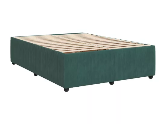 Sommier à lattes de lit et matelas Vert foncé 140x190cm Velours