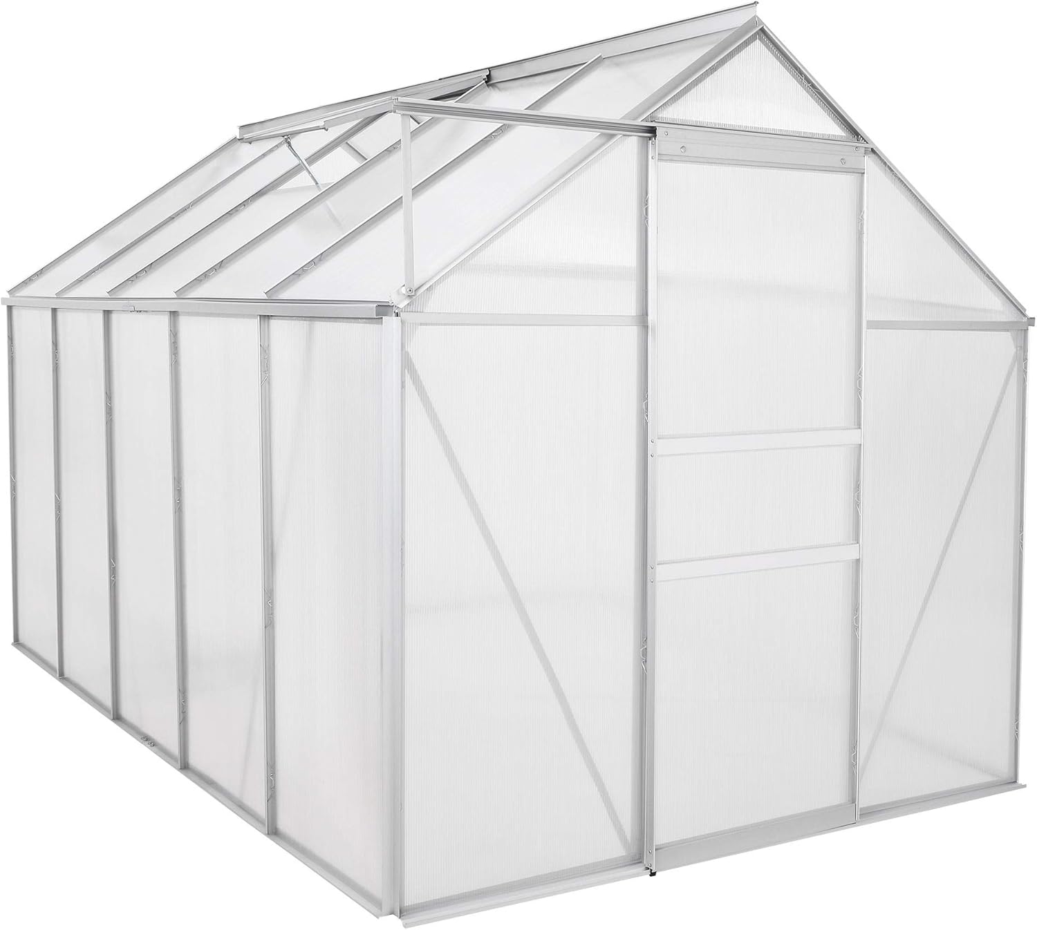 Zelsius Aluminium Gewächshaus 310 x 190 cm | 6 mm Hohlkammerplatten, UV-beständig, Winterfest | Treibhaus, Pflanzenhaus, Tomatenhaus, Frühbeet, Anbau Gewächshaus, Tomatengewächshaus, Gartenhaus