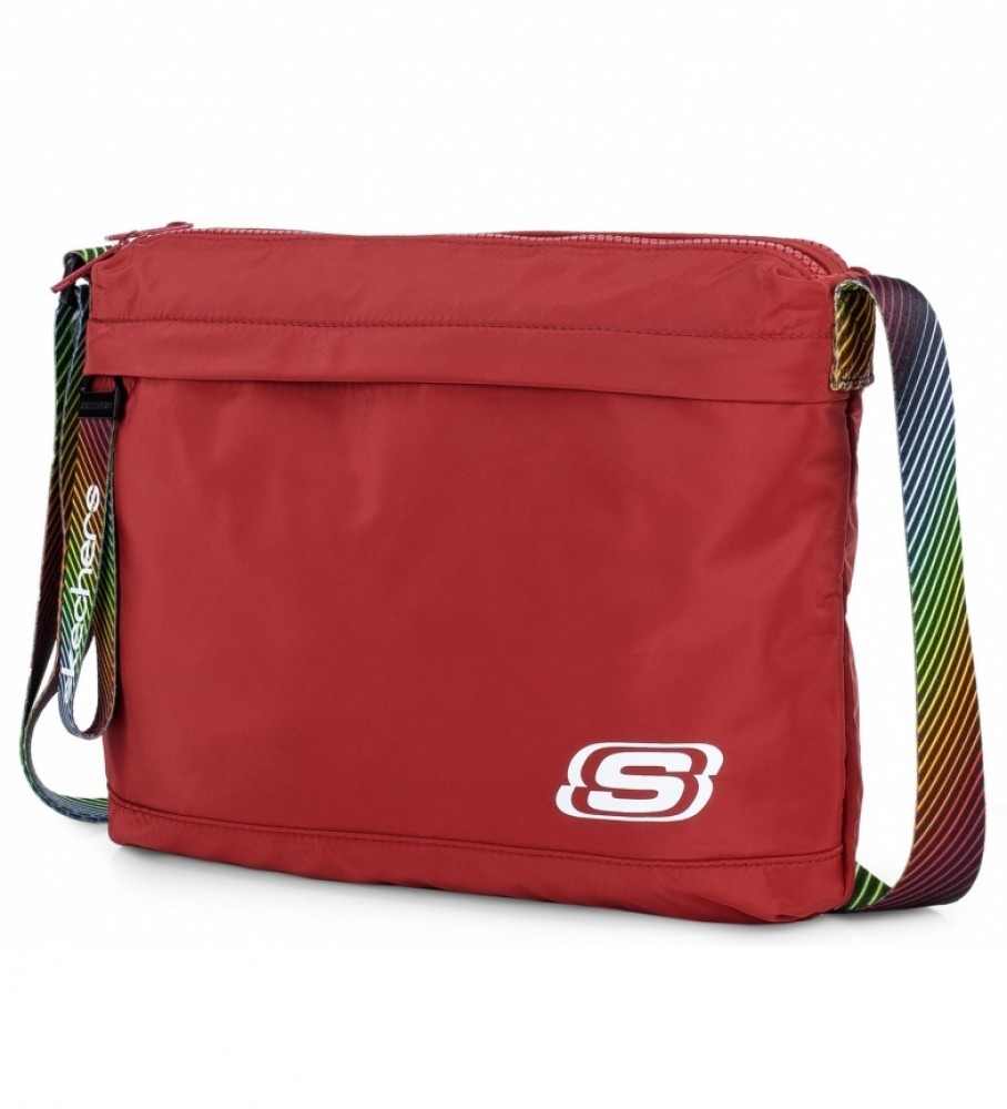 Bolsa de ombro unissex pequena Skechers S897 vermelha - 26 x 33 x 5,5 cm -
