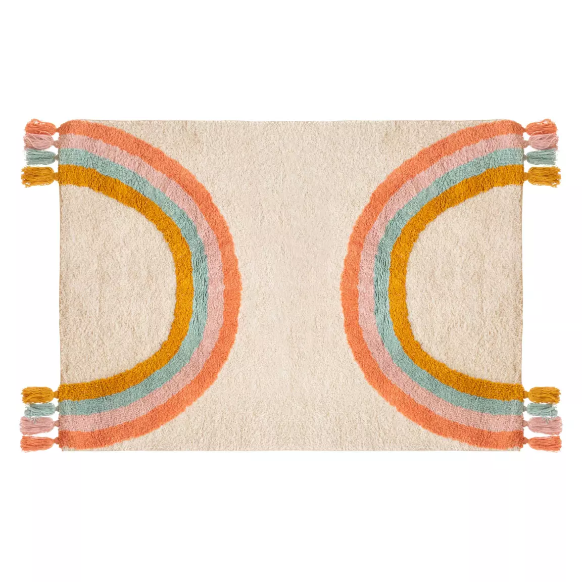 Tapis coton enfant (150 x 100 cm) Arc en ciel Multicolore