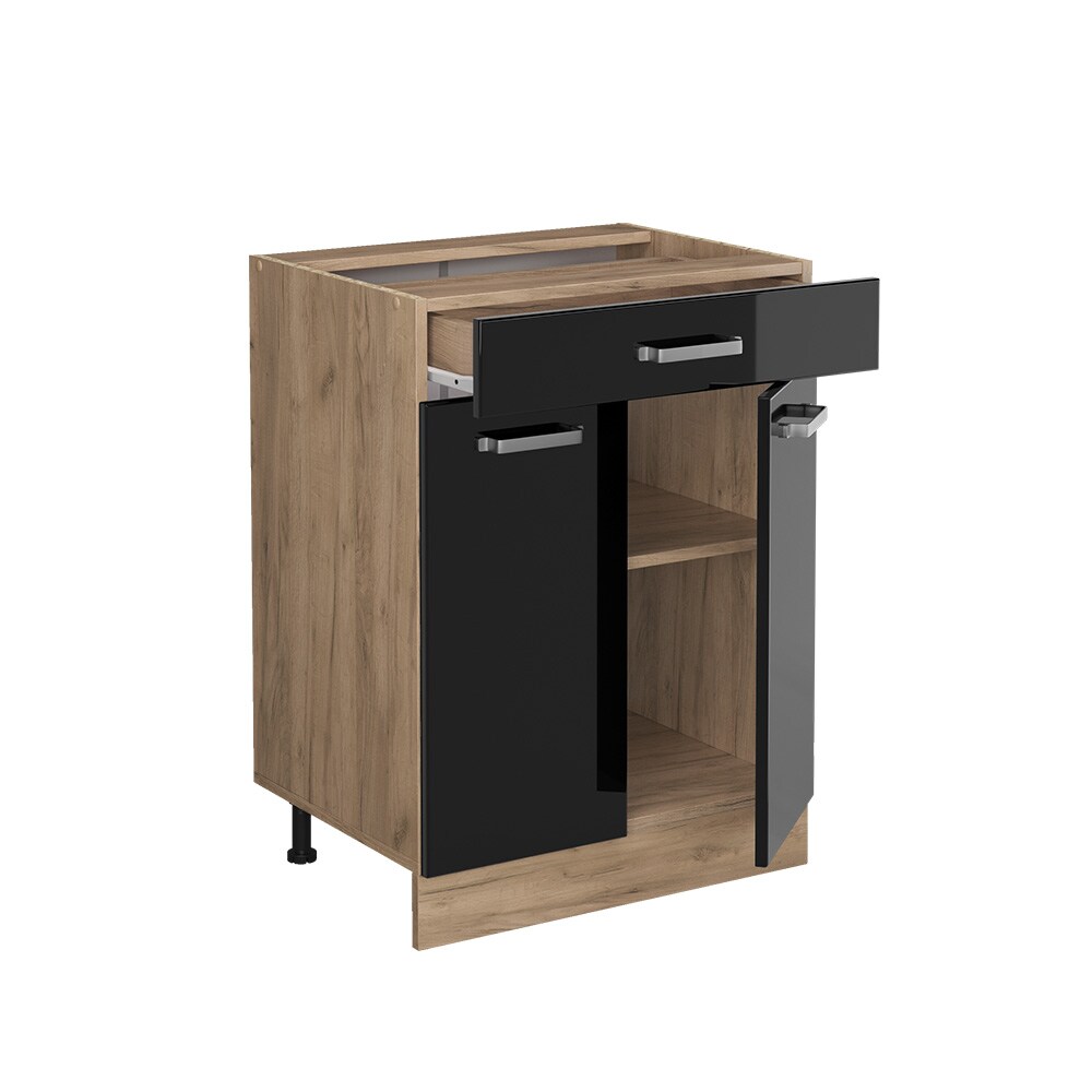 Vicco Schubunterschrank Küchenschrank R-Line Solid Eiche Blau Grau 60 cm modern