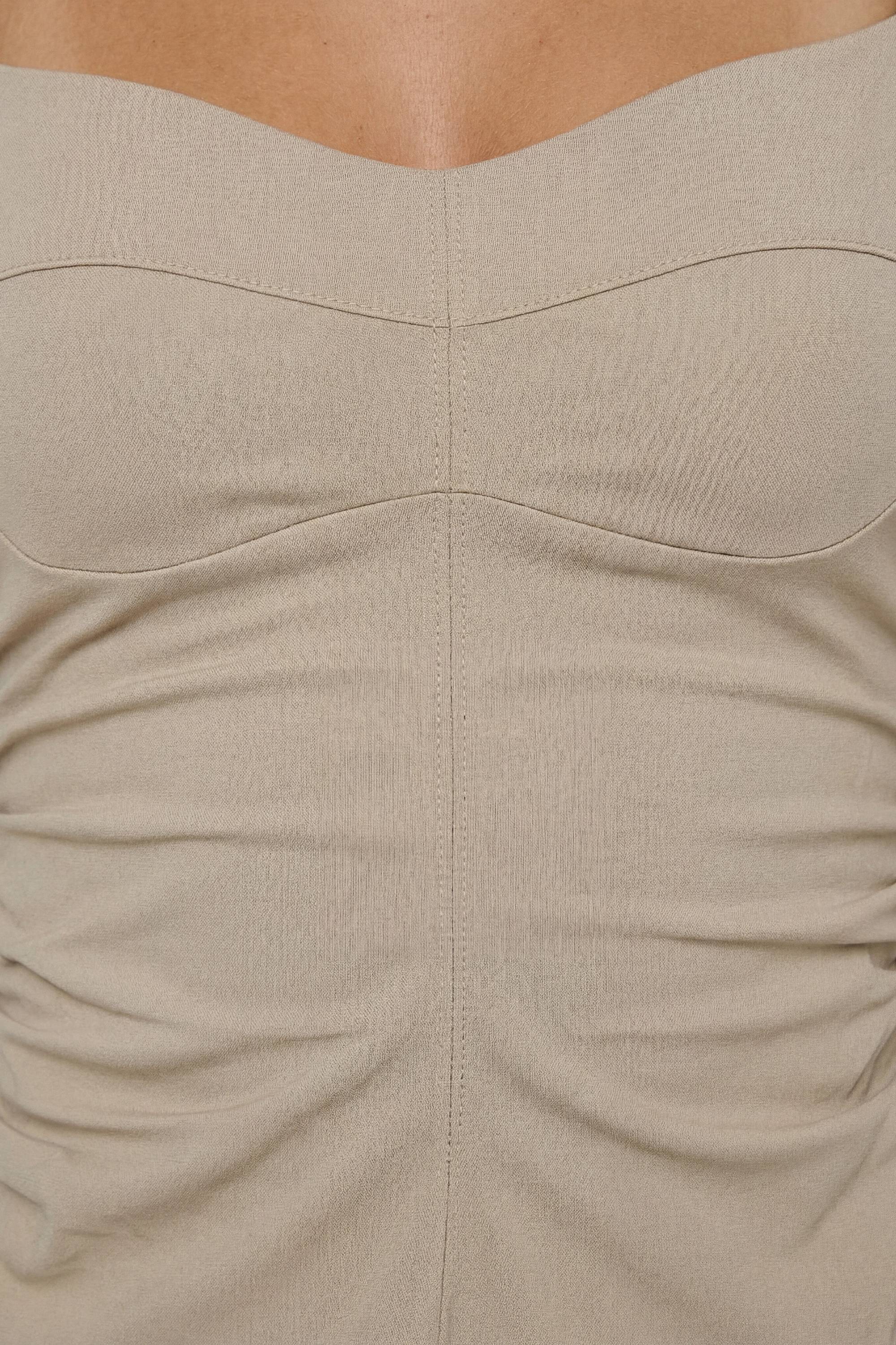 boohoo Top Corset En Bengaline Froncé Sur Les Côtés Avec Bretelles