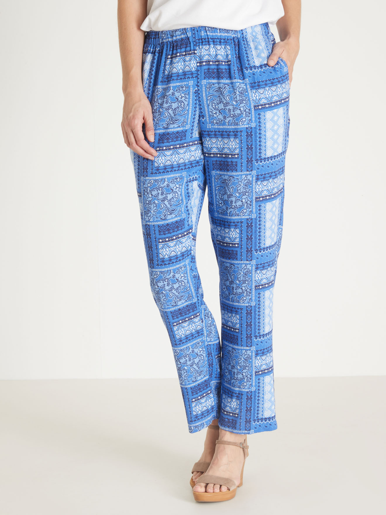 Pantalon fluide entièrement élastiqué