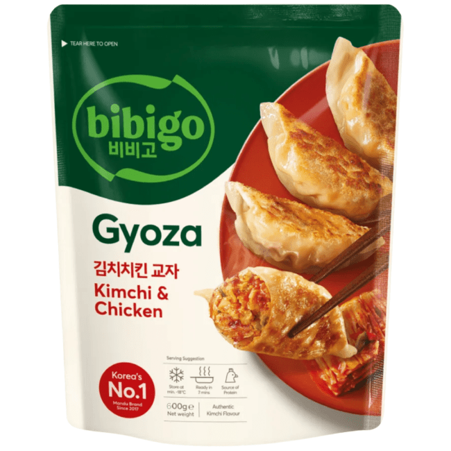 CJ Bibigo Gyoza Dumplings met Kimchi en Kippenvlees 600g