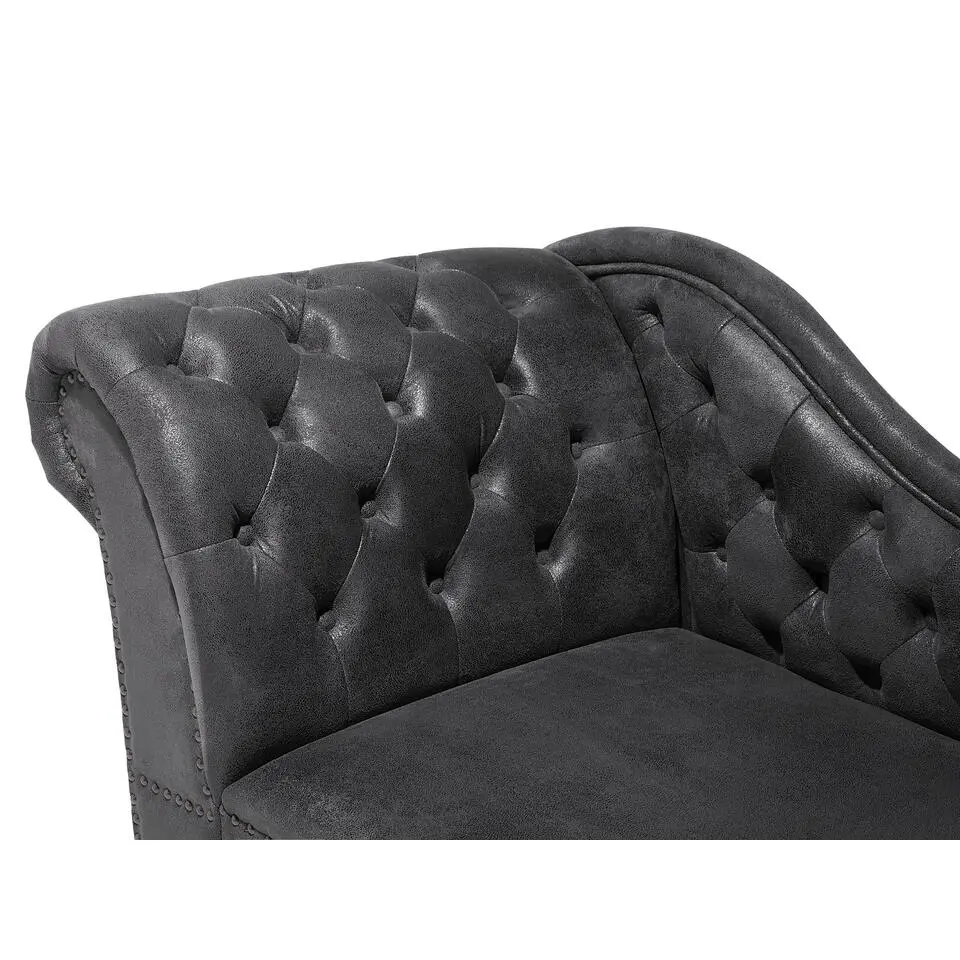 NIMES - Chaise longue - Grijs - Linkerzijde - Kunstleer