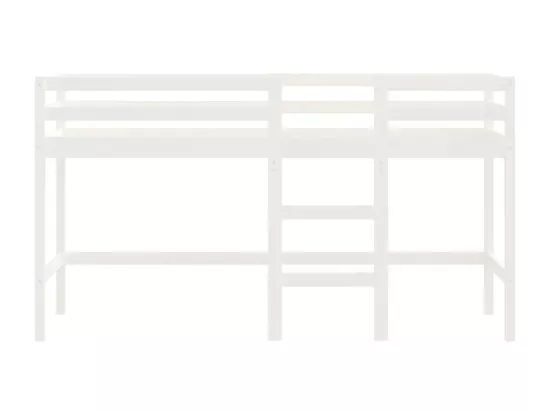 Lit mezzanine enfants échelle blanc 90x190 cm bois pin massif