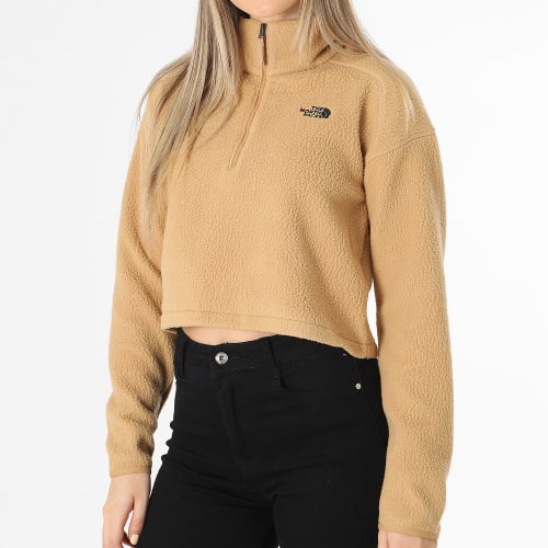 Veste Polaire Crop Femme Fleece Beige