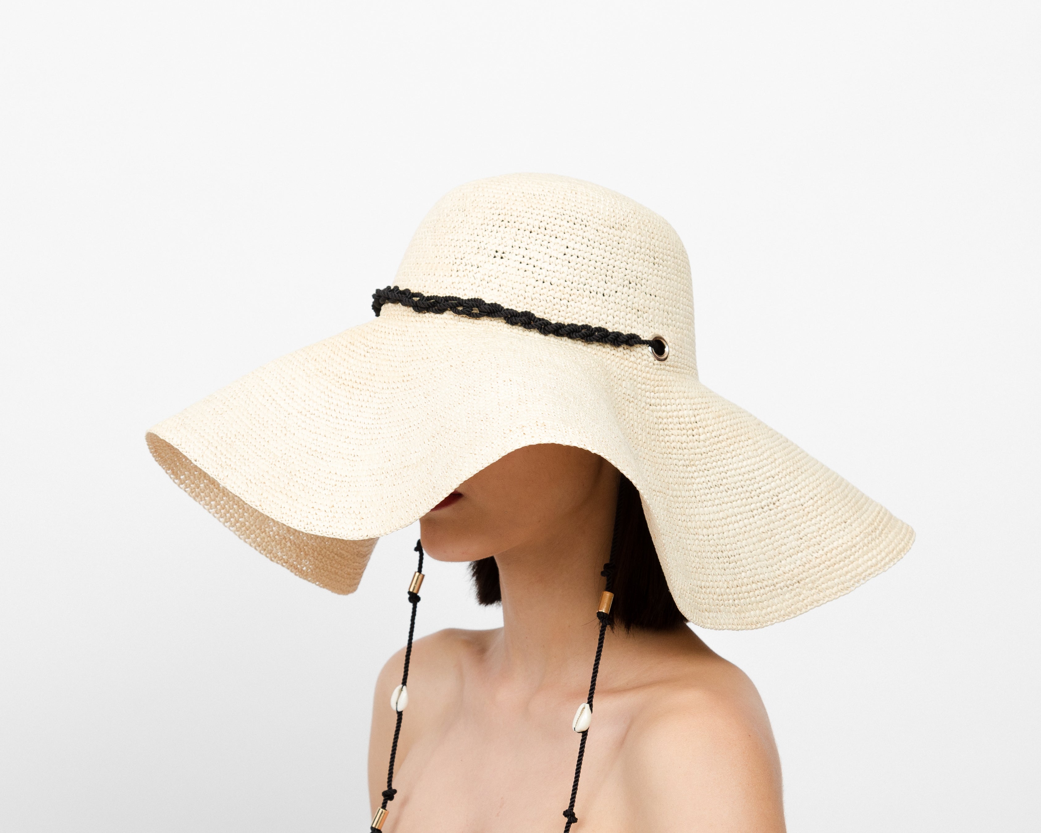 Chapeau Lady Ibiza à bord extra long en crochet