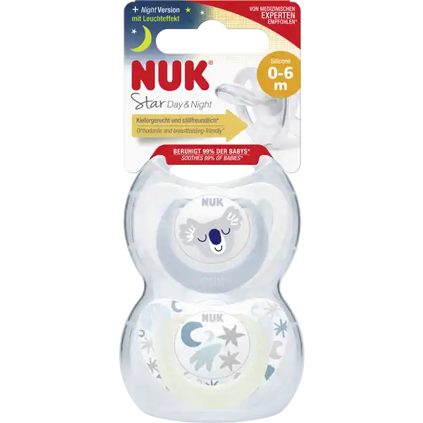 Star Day & Night Silikon-Schnuller 0-6 Monate
