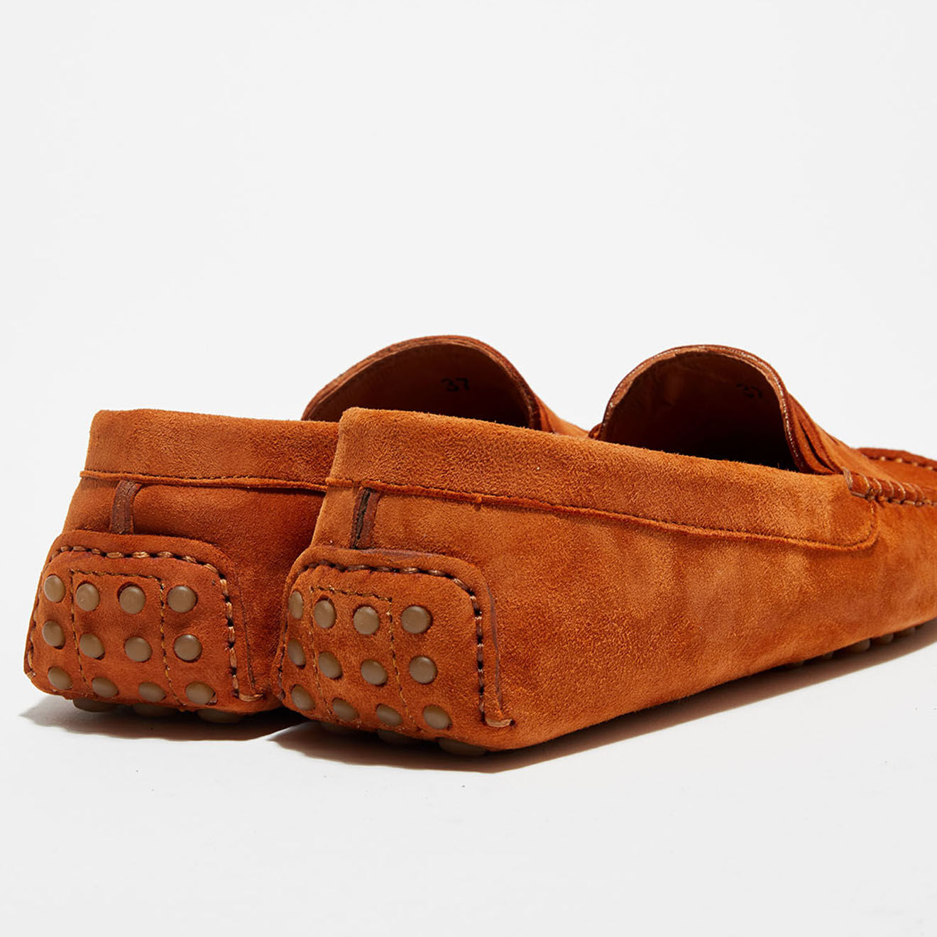 Loafers Mocassins en Velours de Cuir Nola  camel