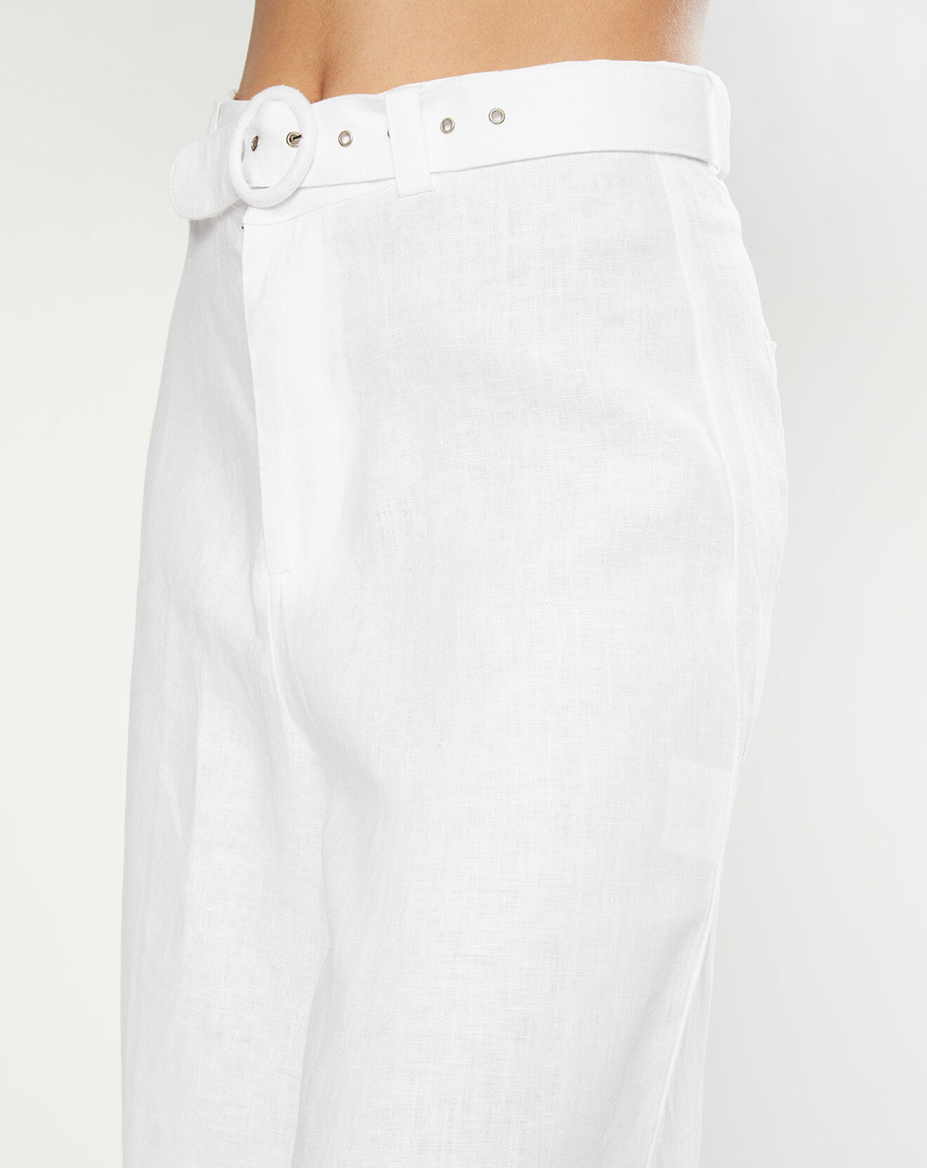 Faithfull the Brand Pantalon 100% Lin Lissandra Wide blanc