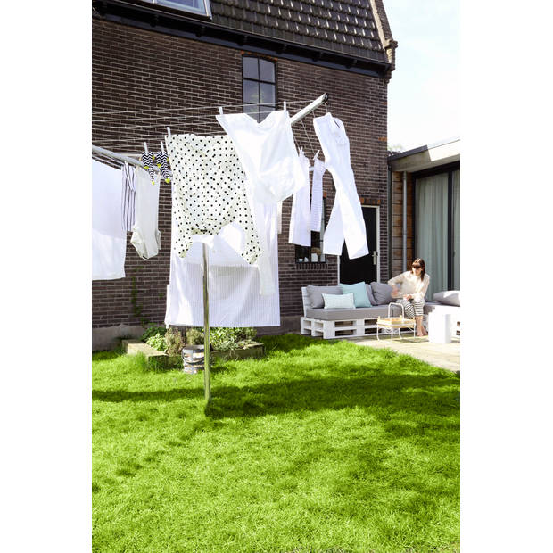 Brabantia Topspinner droogmolen - 50 m - met metalen grondanker en beschermhoes