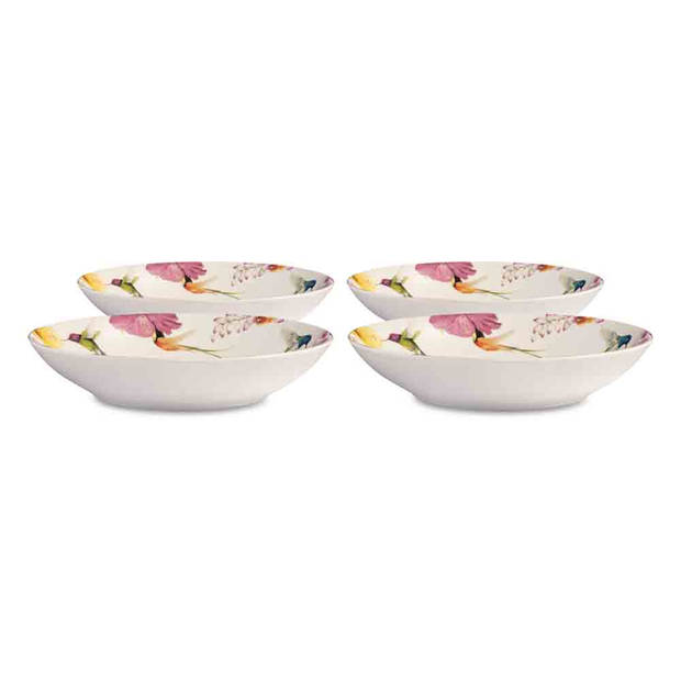 Marjolein Bastin diep bord Hummingbirds wit Ø23cm - 4 stuks