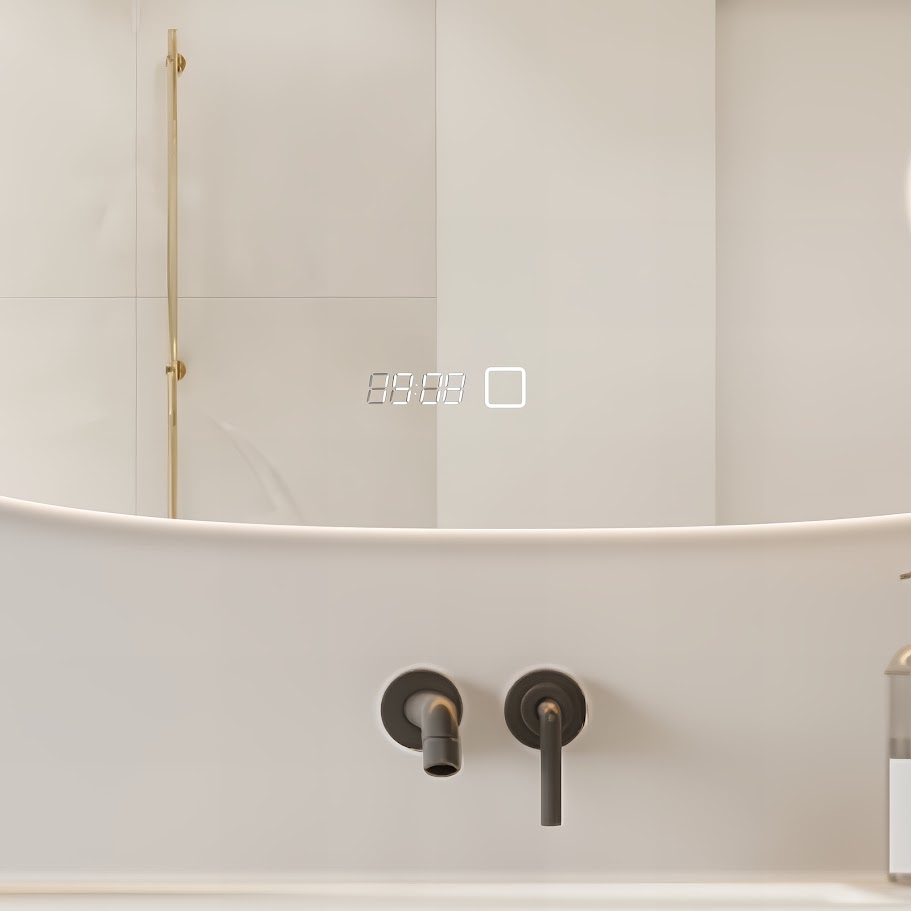 Saniclear Shave Deens ovale spiegel 100x65cm met verlichting, verwarming en vergrootglas