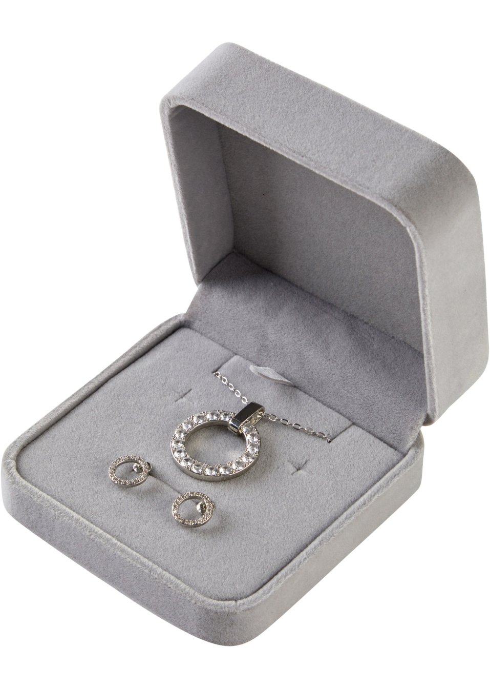 Collier et boucles d'oreilles avec zirconium