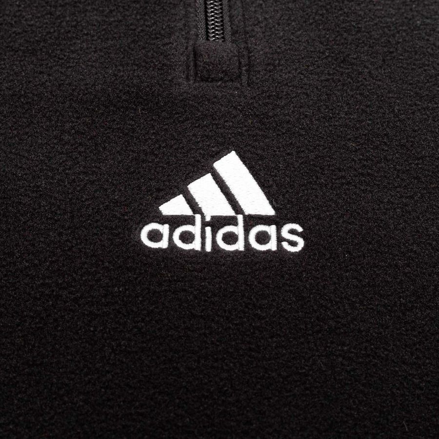 adidas Maillot Essentials Fleece Fermeture Éclair 1/4 - Noir/Argent