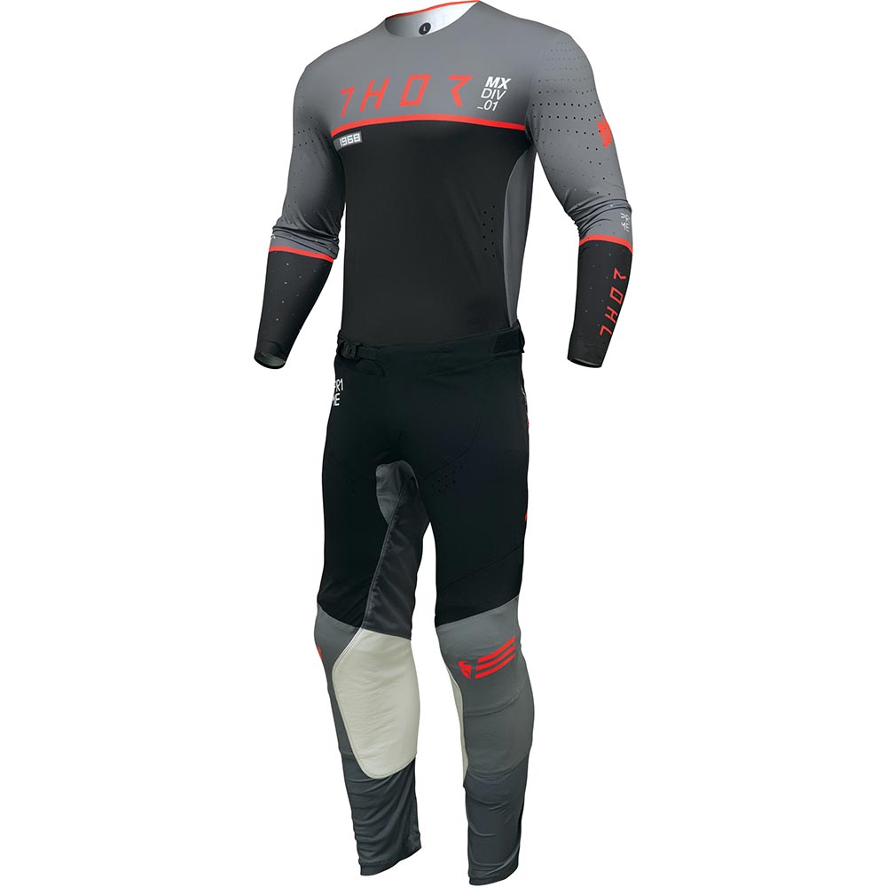 Thor Motocross - Maillot Prime Ace Charcoal / Noir / Rouge