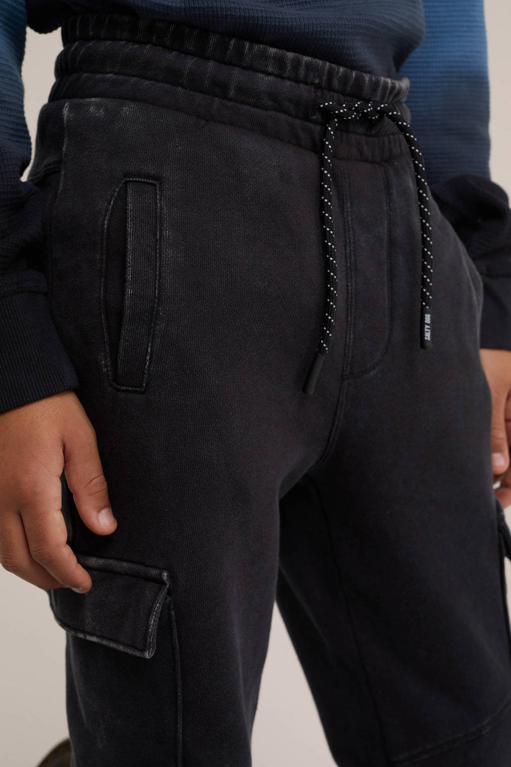 WE Fashion slim fit joggingbroek zwart