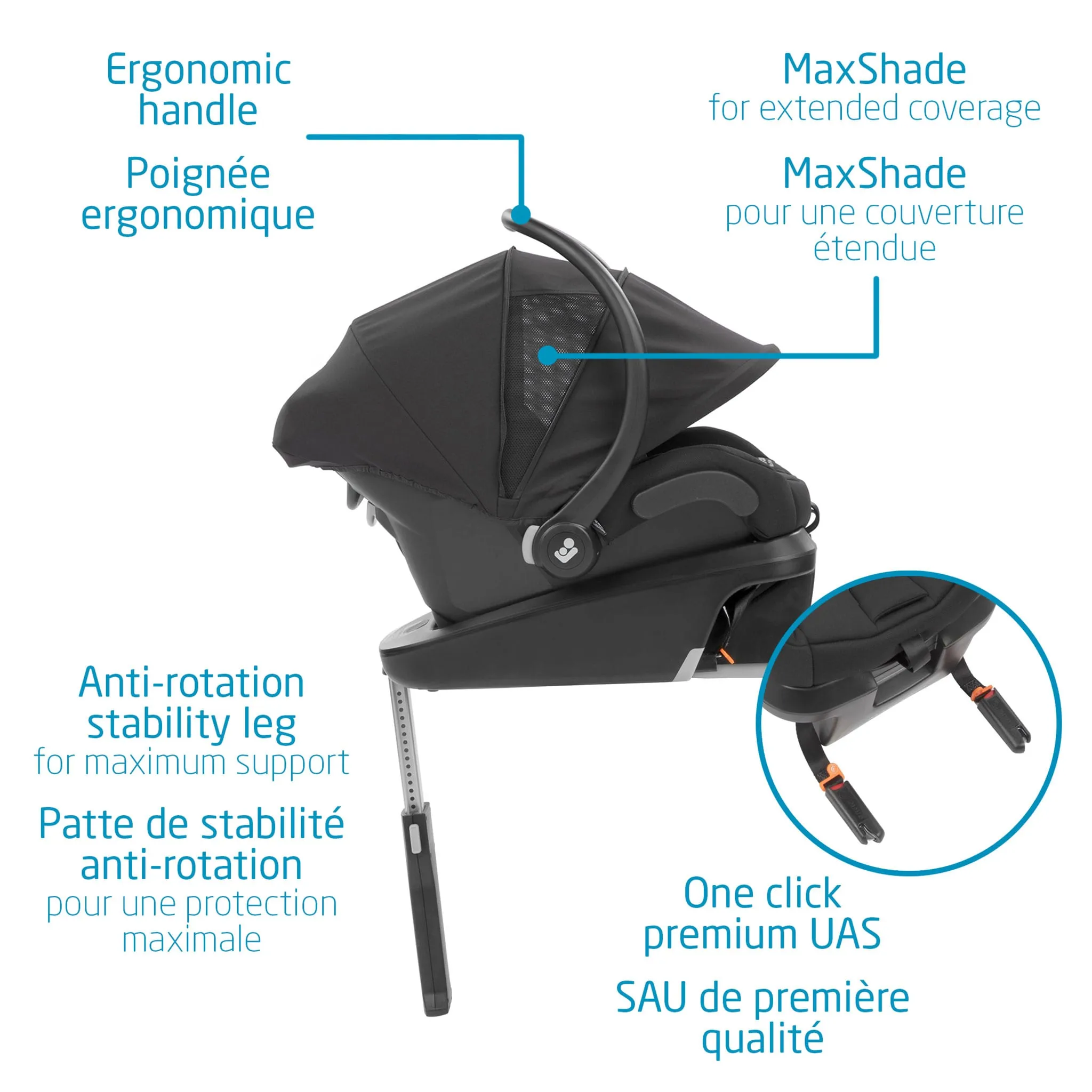 Maxi-cosi Système Voyage Lila CP Mico XP Max - Noir