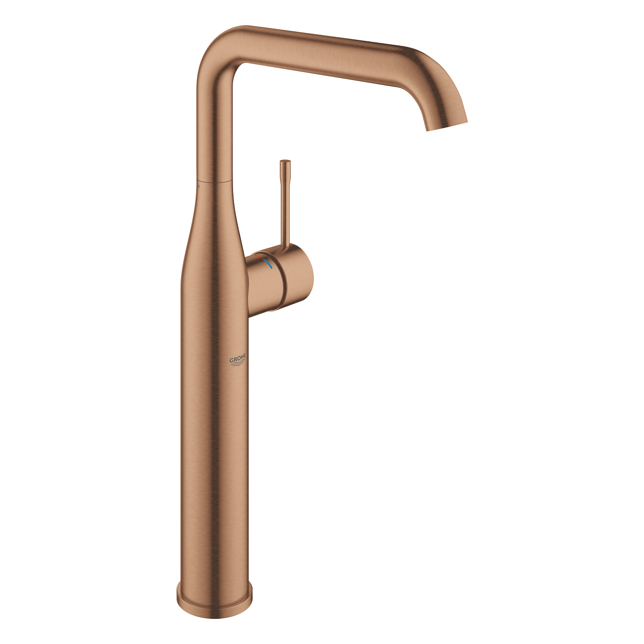 Grohe Essence New wastafelkraan XL-size met hoge draaibare uitloop gladde body cartouche brushed warm sunset
