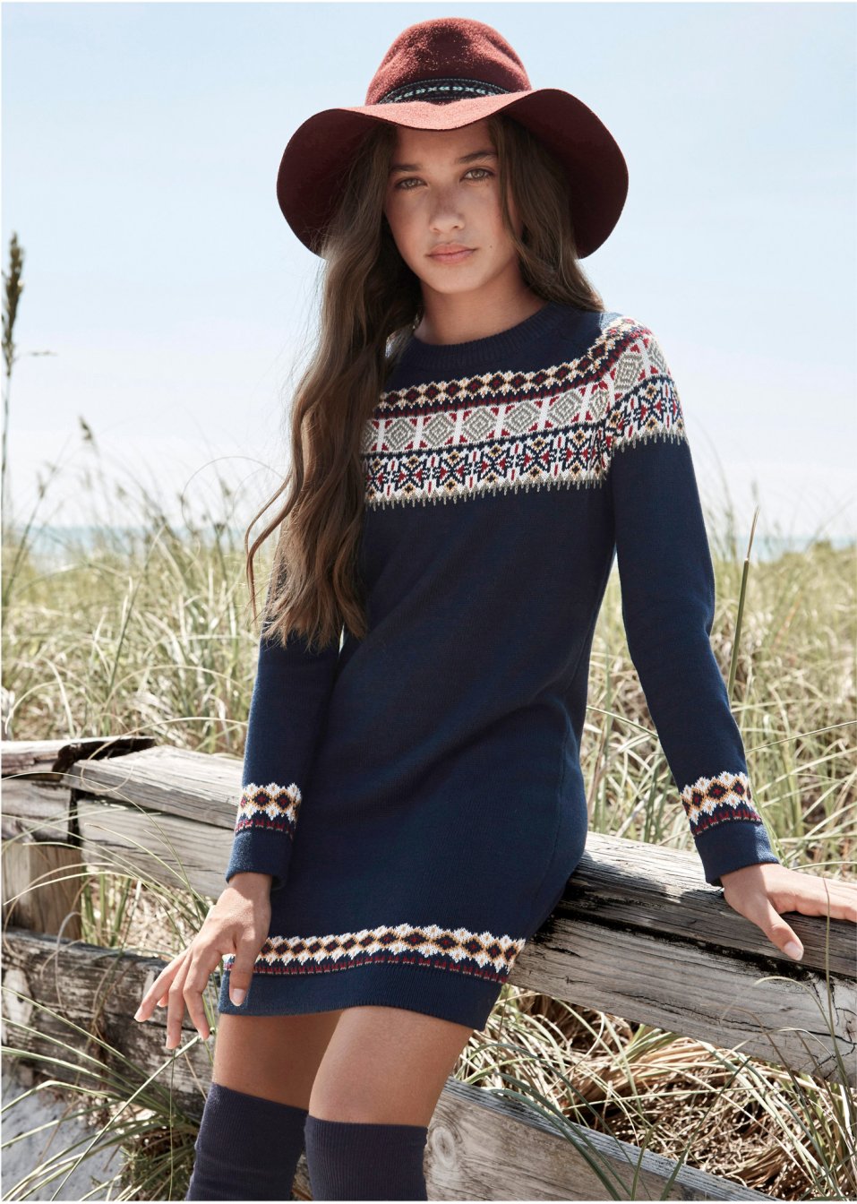 Robe en maille à motif norvégien