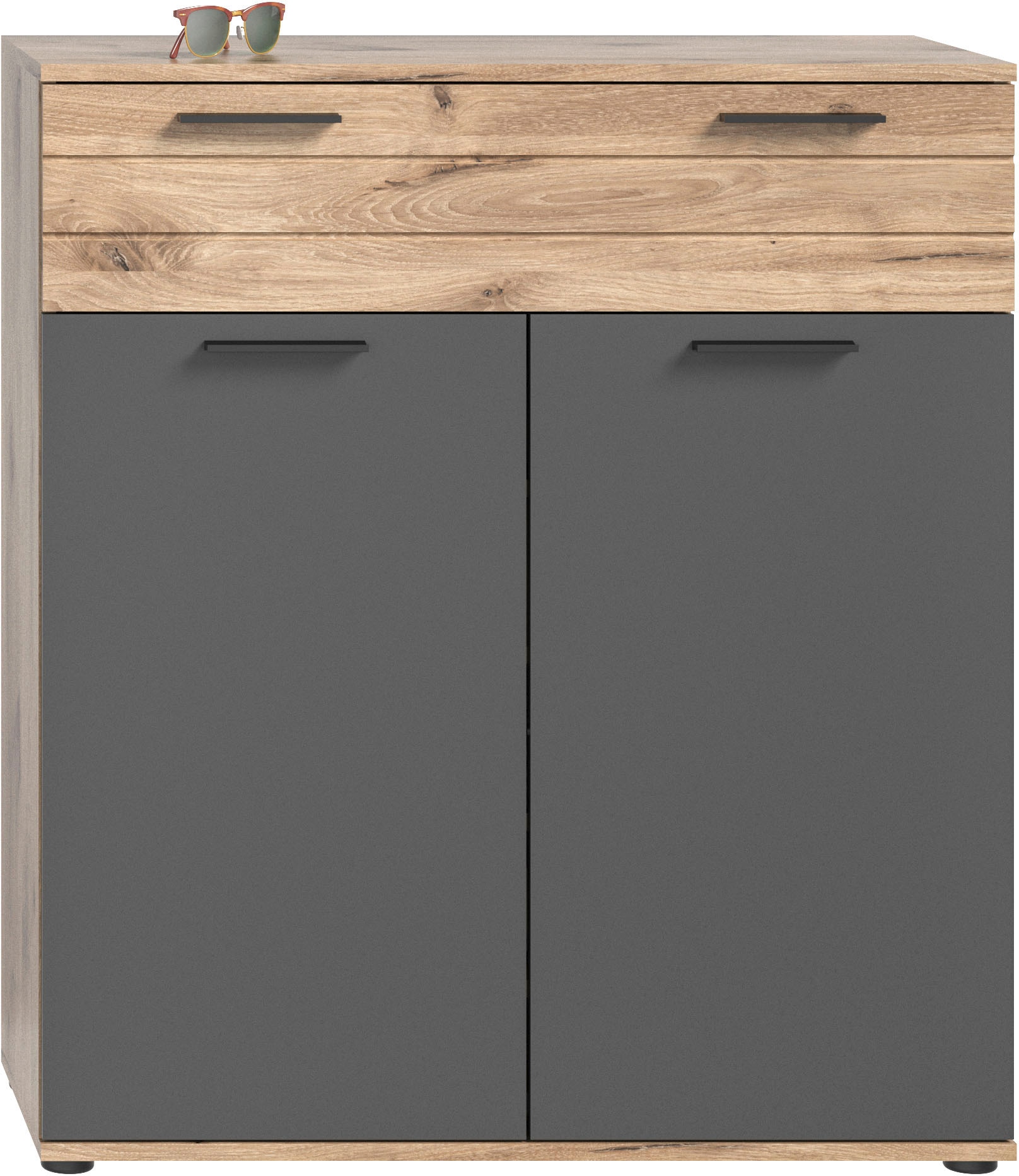 INOSIGN Schuhkommode »Riga, Breite 90 cm, 2 Türen, 1 Schubkasten, 4 Einlegeböden, 5 Fächer« hochwertige Rillenfräsung, mit Softclose, Kommode, Anrichte, Schrank