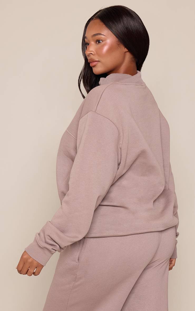 Charbon Veste De Survêtement Oversize Grande Taille Avec Détails De Coutures Et Fermeture Zippée