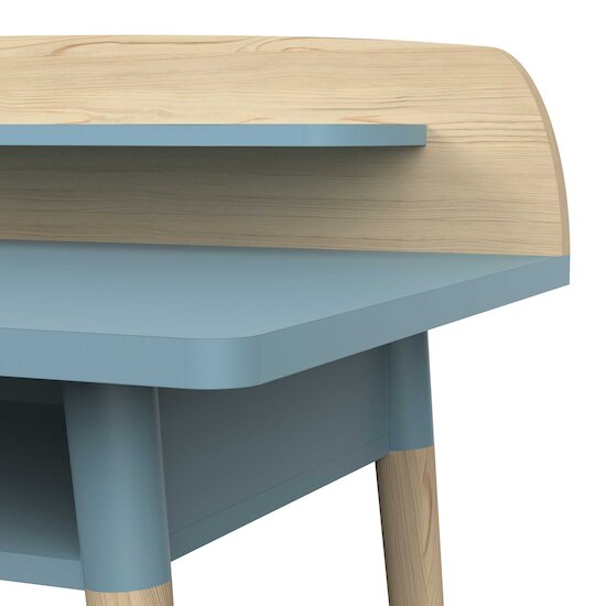 Firmiana Bureau Junior   Bleu Orage / Bois Naturel        de               CBA Meubles