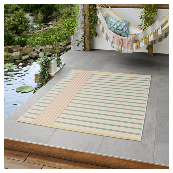 Tapis d'intérieur ou d'extérieur vintage - basile - pastel multicolore - 160 x 230 cm