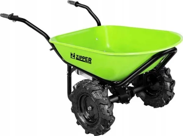 Zipper ZI-EWB260, Electric garden cart, 2 hjul, Oppustelige hjul, Sort, Grøn, 100 L, 260 kg