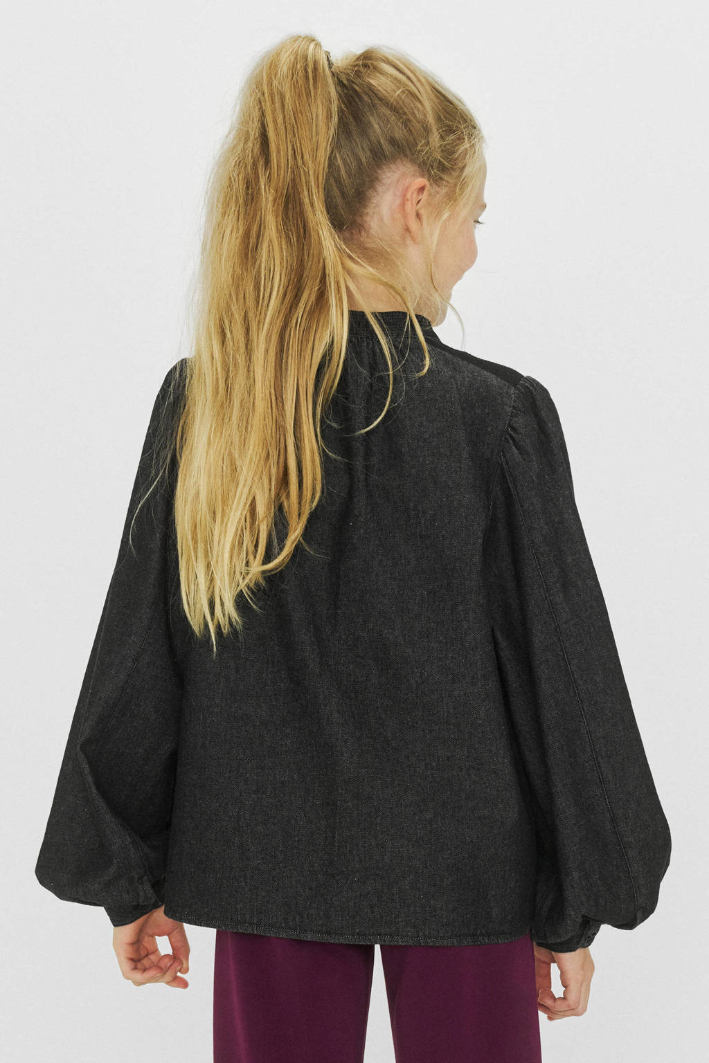 Me & My Monkey blouse Robin chambray grijs