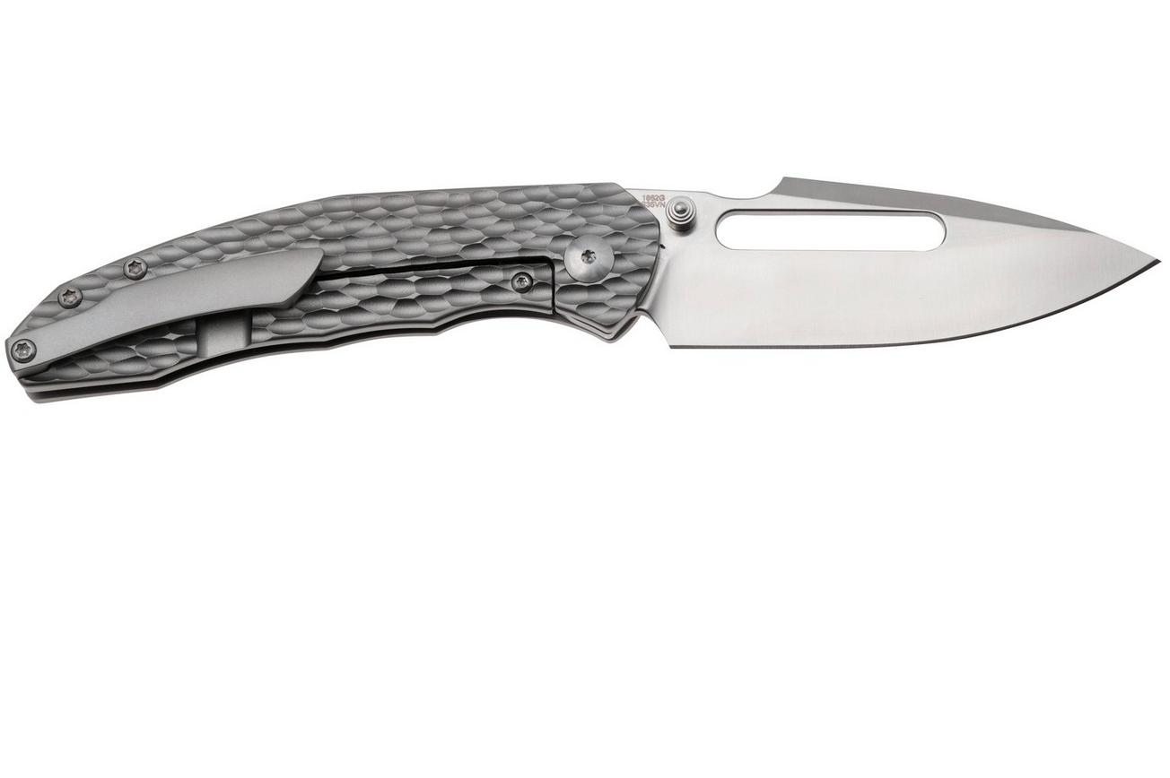 Artisan Cutlery Boa 1862G-FGY, Sand Polished S35VN, Gray Titanium zakmes, Johnathan Shaw design
