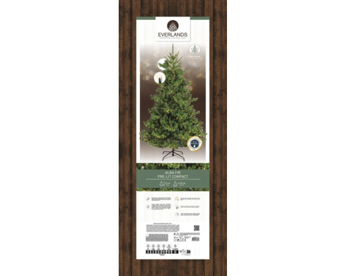 Everlands kunstkerstboom, verlicht, 240 cm hoog, groen